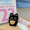 Cute Black Cat Keychain Pendant Backpack Hanging Plush Doll Kitty Cell Phone Charm Bag Keychain Halloween Pendant Keyring Decor