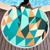 Marble Geometric Pattern Round Beach Towel, Soft Yoga Meditation Mat Picnic Rug Microfiber Lightweight Beach Towels for Boy Girl
