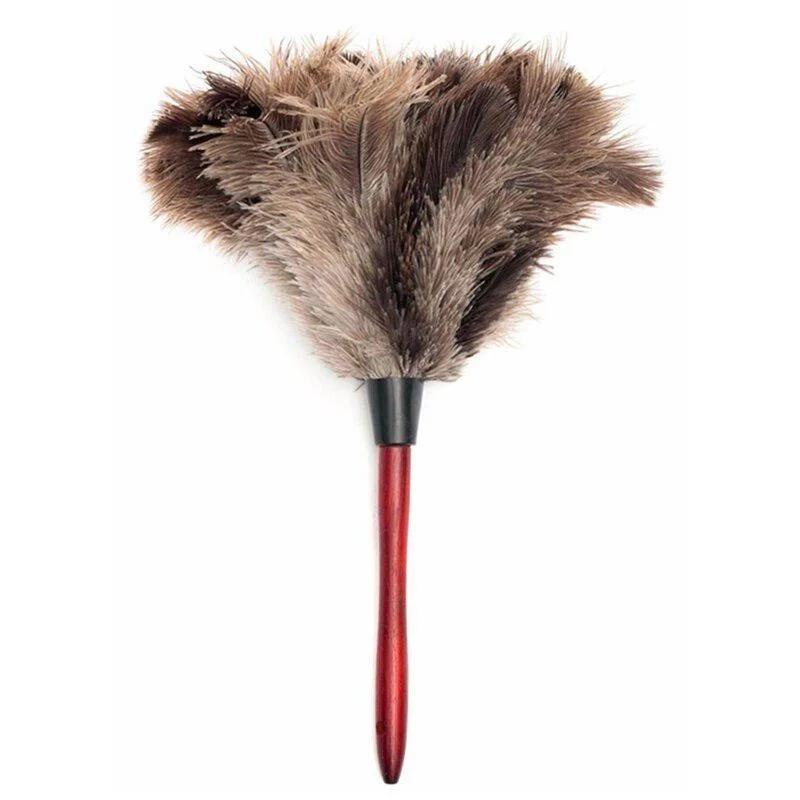 Household Anti-static Ostrich Feather Brush Wooden Handle Duster Dust Removal Tool Car Impurity Cleaning Household Accessories
