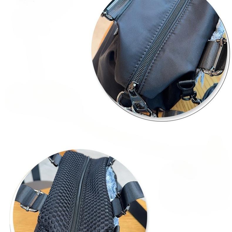 Fashion Bag Women's New Handbag Tote Bag Waterproof Nylon Shoulder Bag Cute Bear Sticker Versatile Messenger Bag with Small Bag