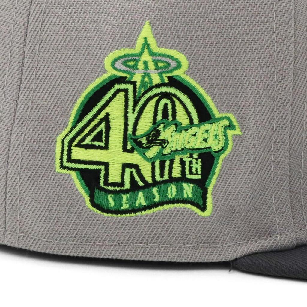 New Era 59FIFTY Cap MLB Los Angeles Angels LAA Gray Side Patch ONSPOTZ Exclusive and 5950 Side Patch Straight Flat Visor Fashion Trends Popular Size