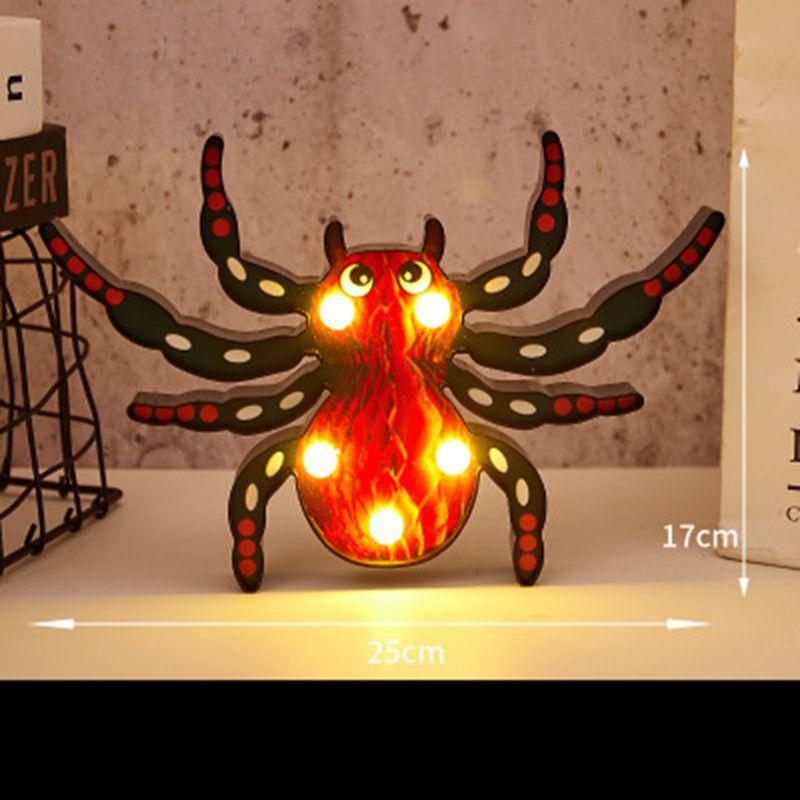 Festive Halloween Led Lights Lantern With Safe Low Voltage Bat Skull Pumpkin And Spider Patterns