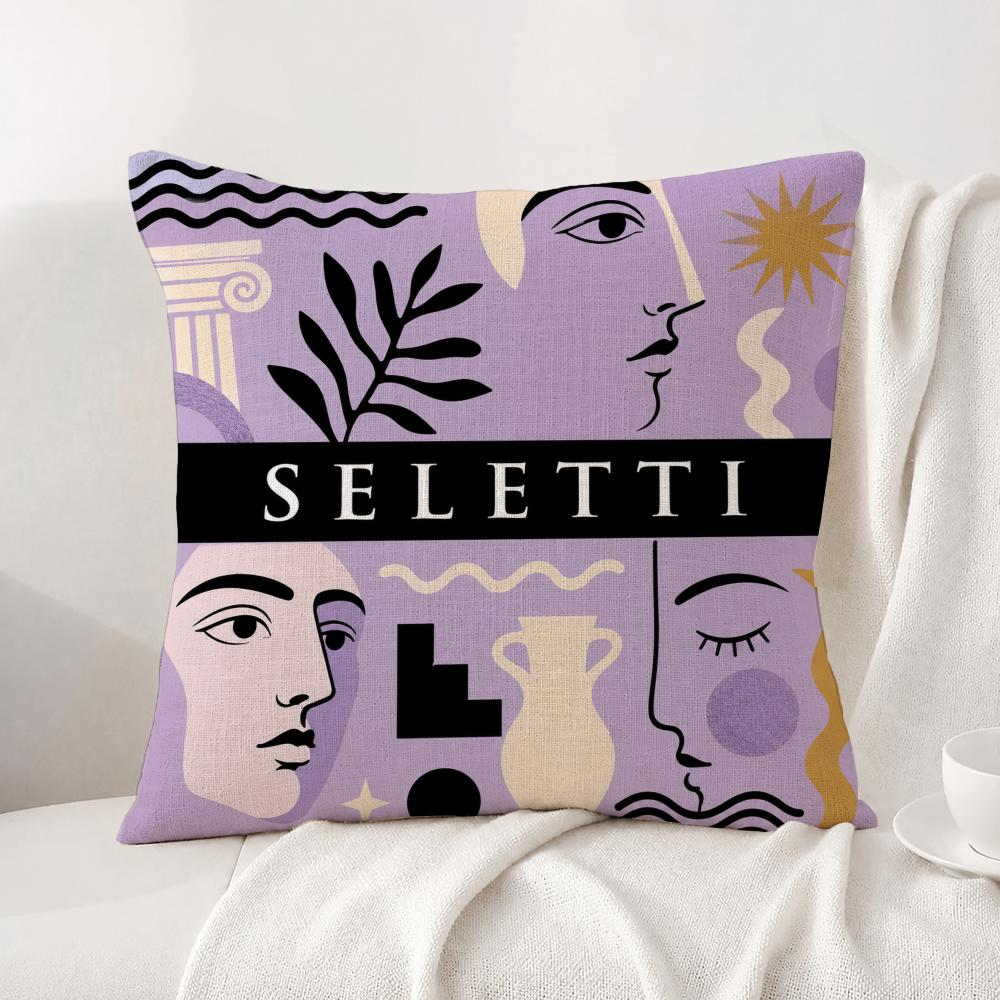 Brand Seletti Cushion Cover Natural Linen Pillowcase Set AllinOne Decor Cushion Cover for Sofa Bedroom Chair