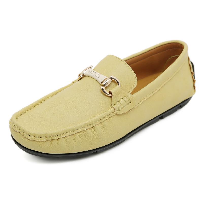 2025 men's shoes Doudou shoes men's winter new casual leather shoes soft leather soft sole warm white driving cotton shoes