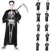 Fancy Dress Up Cosplay Party Bodysuit Role Play Jumpsuit Halloween Costumes Scary Skeleton Costumes Prop for Adult Teen