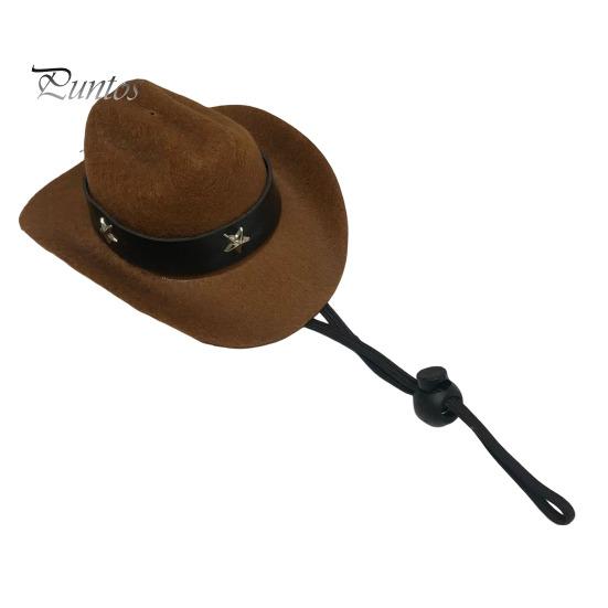Pet Cowboy Hat Adjustable Mini Cat Cowboy Costume Accessory with Chin Strap for Halloween Christmas Parties