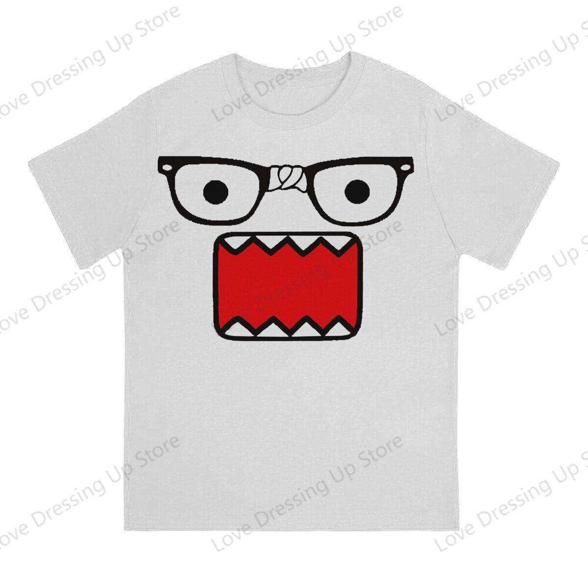 Comfortable season Domo Kun Print Grappig T-shirt met Korte Mouwen Heren Dames Veelzijdig Koppel Tops XL wit