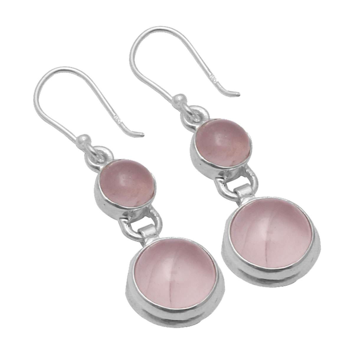 

Серьги из розового кварца с драгоценными камнями, твердые серьги из стерлингового серебра 925 пробы, серьги ручной работы, ювелирные изделия, подарок для женщин и девочек E-2673