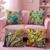 Abstract Paint Colorful Pillow Case Anti-dustmite Pillow Invisible Zipper Silky Short Plush Sofa Cushion Cover