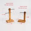 Retro Wood Stand Hydroponic Vase – Small Glass Container for Greenery in Living Room or Office