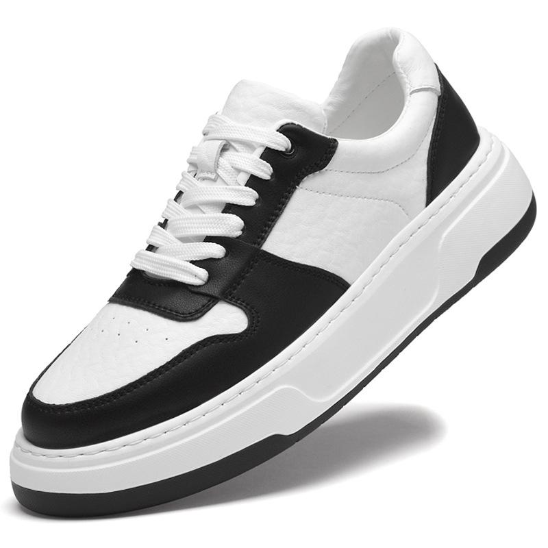 Men's shoes Invisible heightening shoes 8cm thick-soled trendy sports shoes Little white shoes Cowhide inner heightening 6 casual board shoes