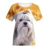 Women's Fashion Casual  Digital Print With Simulation  Cat And Dog Short-sleeved  T-shirt Top