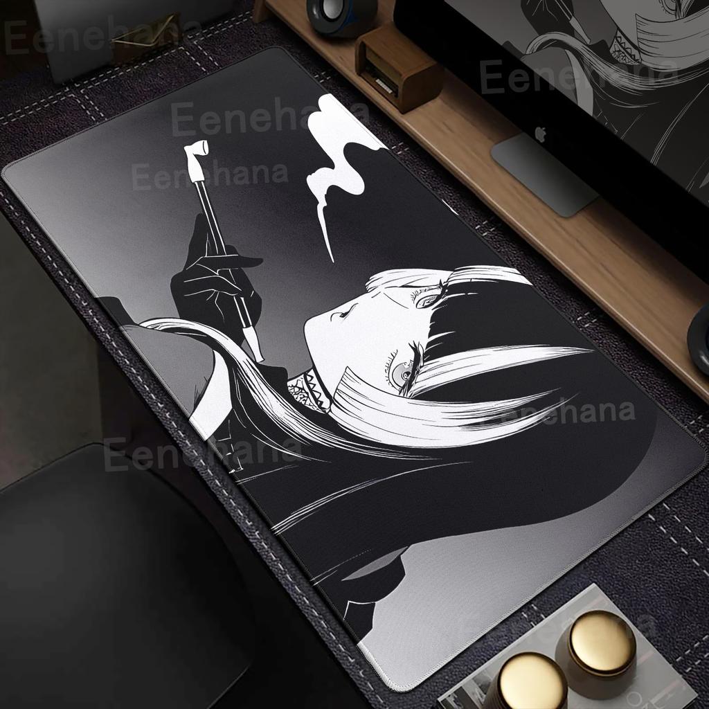 Black White Pretty Girls Mouse Pad Large Playmats PC Gaming Accessories Dark Gothic Rubber Computer Desk Mat Xxl Extended Pads