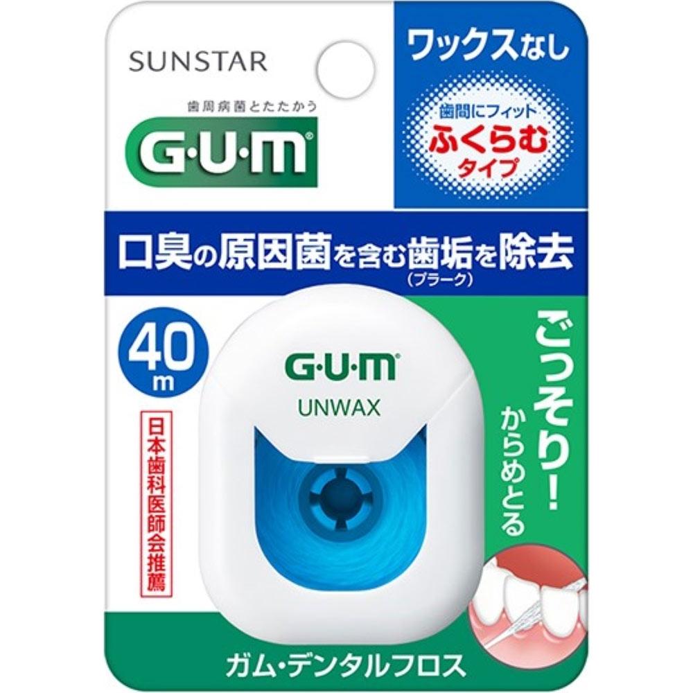 

GUM Sunstar резиновая зубная нить невощеная, надувная, 40 м