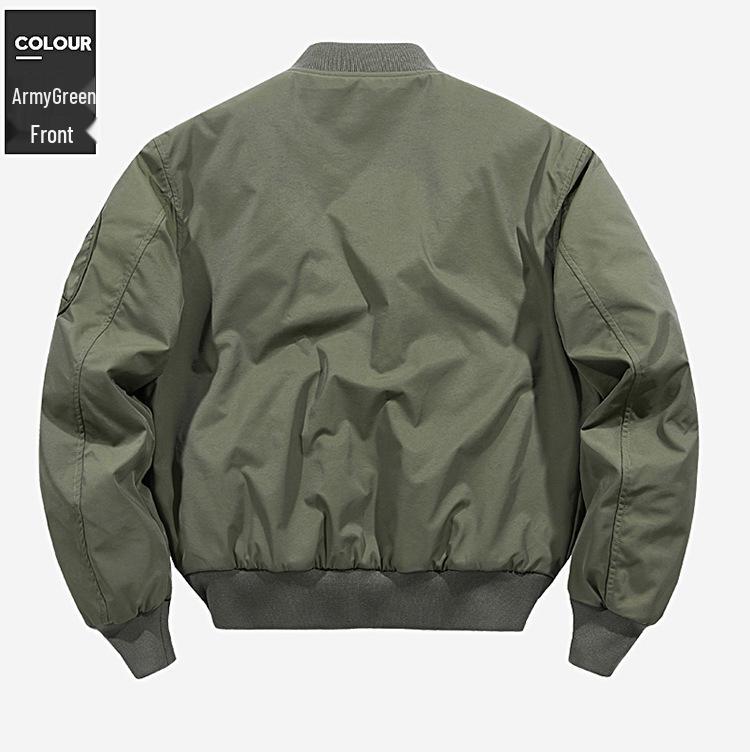 Chaqueta de Algodón Acolchada MA-1 para Hombre para Otoño/Invierno, Abrigo de Vuelo con Cuello de Béisbol