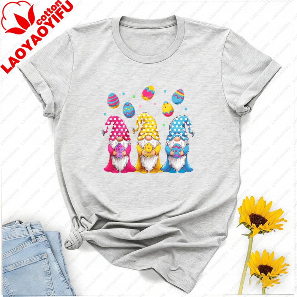 Easter Gnome Egg Design Tshirt for Unisex and Girls Graphic T Shirts Unisex Clothing Vintage Clothes Oversized T Shirt Goth Tops