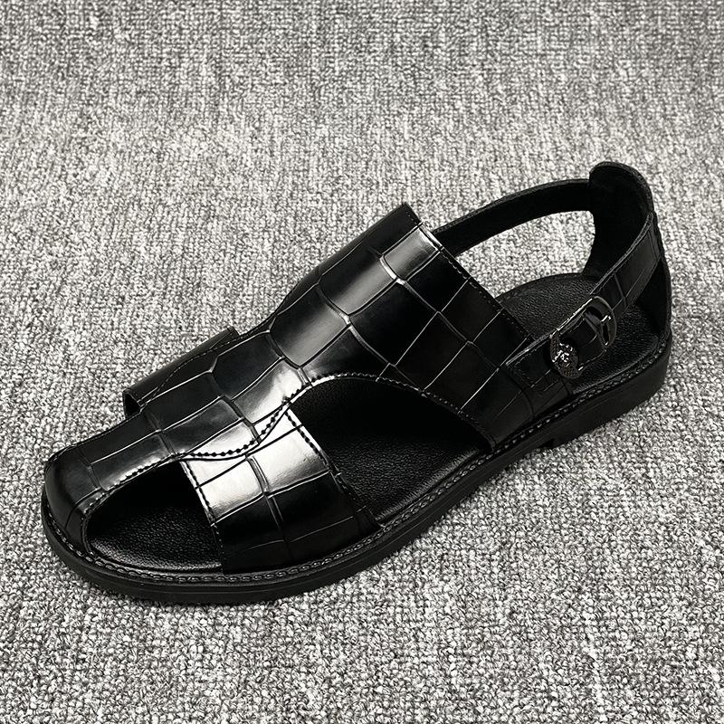 

Large size 4 supply sandals men s leather new casual beach shoes wear cool leather shoes 38