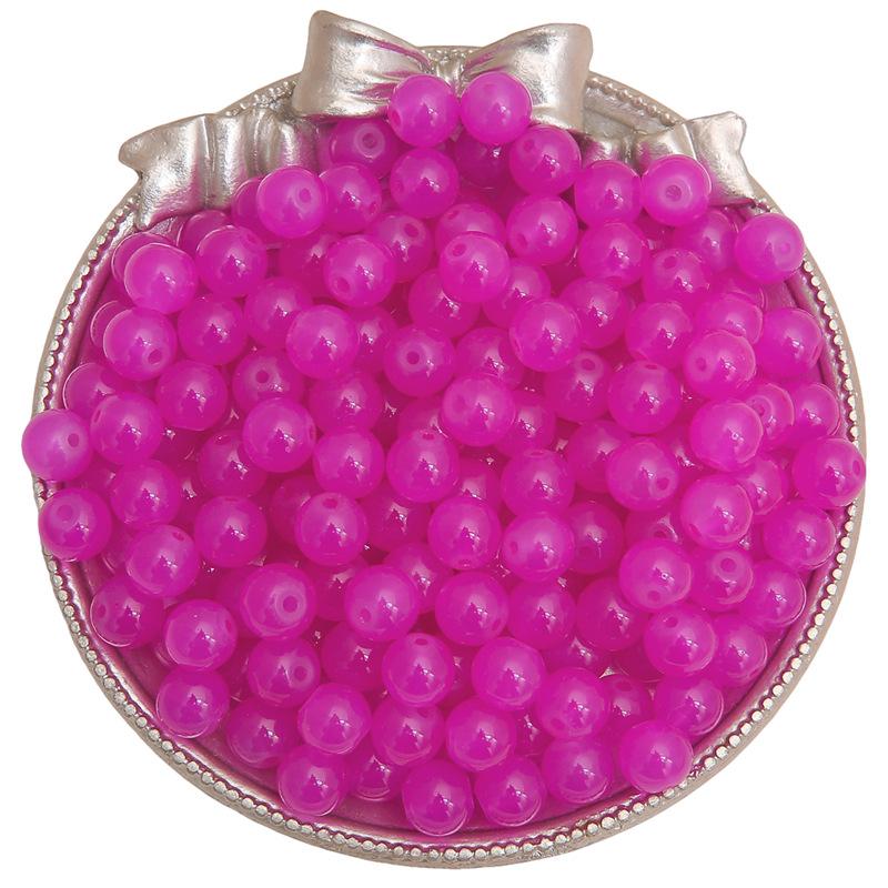 Bracciale con Perle Rotonde in Vetro Gelatina Pittura Imitazione Giada Perline Sfuse Perline Smaltate Accessori Ciondoli Fatti a Mano per Collane Fai da Te