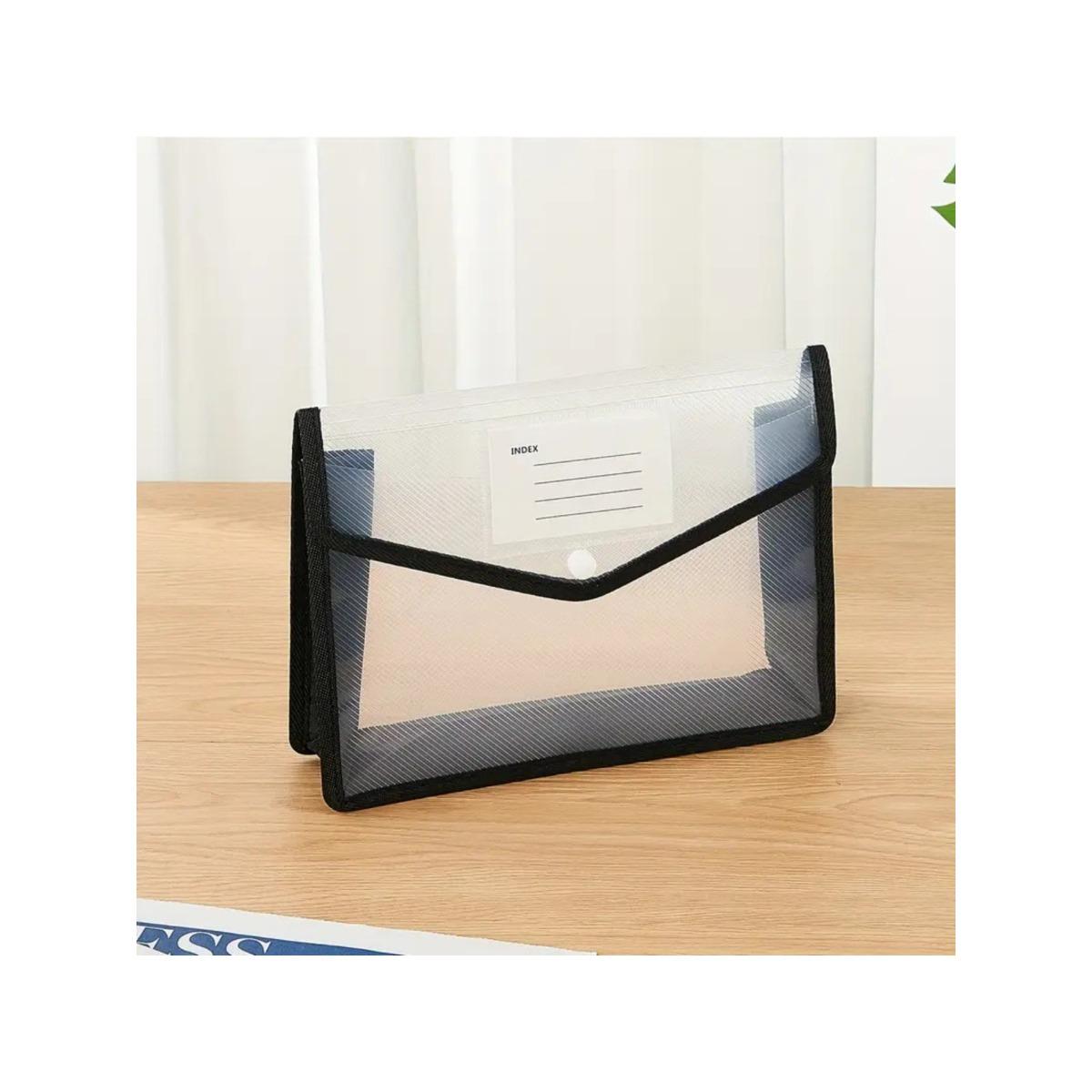

Three dimensional transparent thickened button bag, material and exam paper storage bag 33x25x8cm