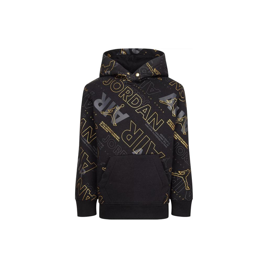 Jordan Letter Print Hooded Pullover Sweatshirt Kids sweatshirts Black 95C017-023