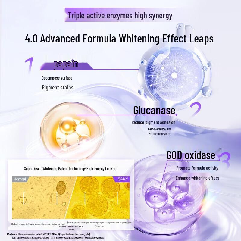 Shuke Whitening Enzyme Toothpaste 3-Pack (Lime, Cherry Blossom, Peach)