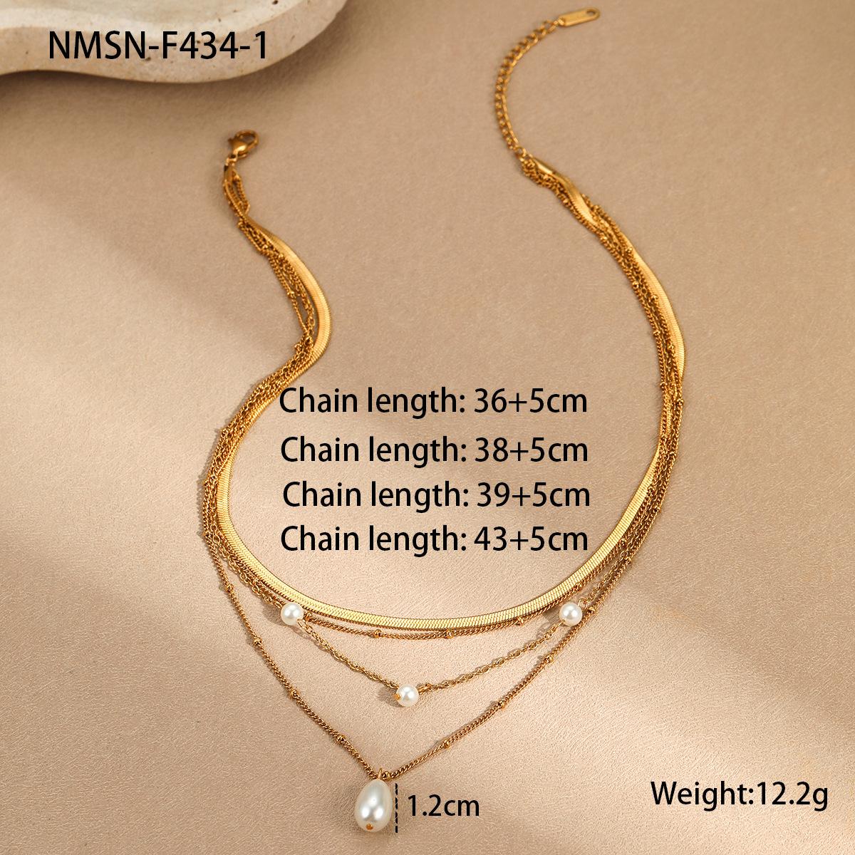 GEMCHIC Women s Drop Pearl Tassel Pendant Layered Necklace Fashion Elegant Stainless Steel Jewelry