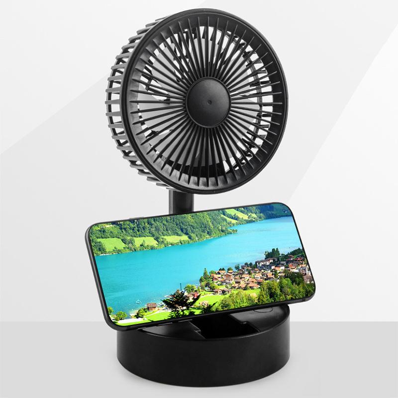 Folding Telescopic Mini Fan USB Rechargeable 3 Speeds Portable Small Desk Fan