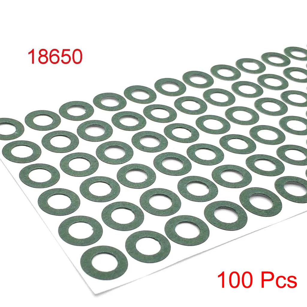 100pcs Self-Adhesive 21700 18650 26650 Battery Insulating Gasket, Hollow Paperboard Electrical Insulation Pad Rings 1S-8S Solid