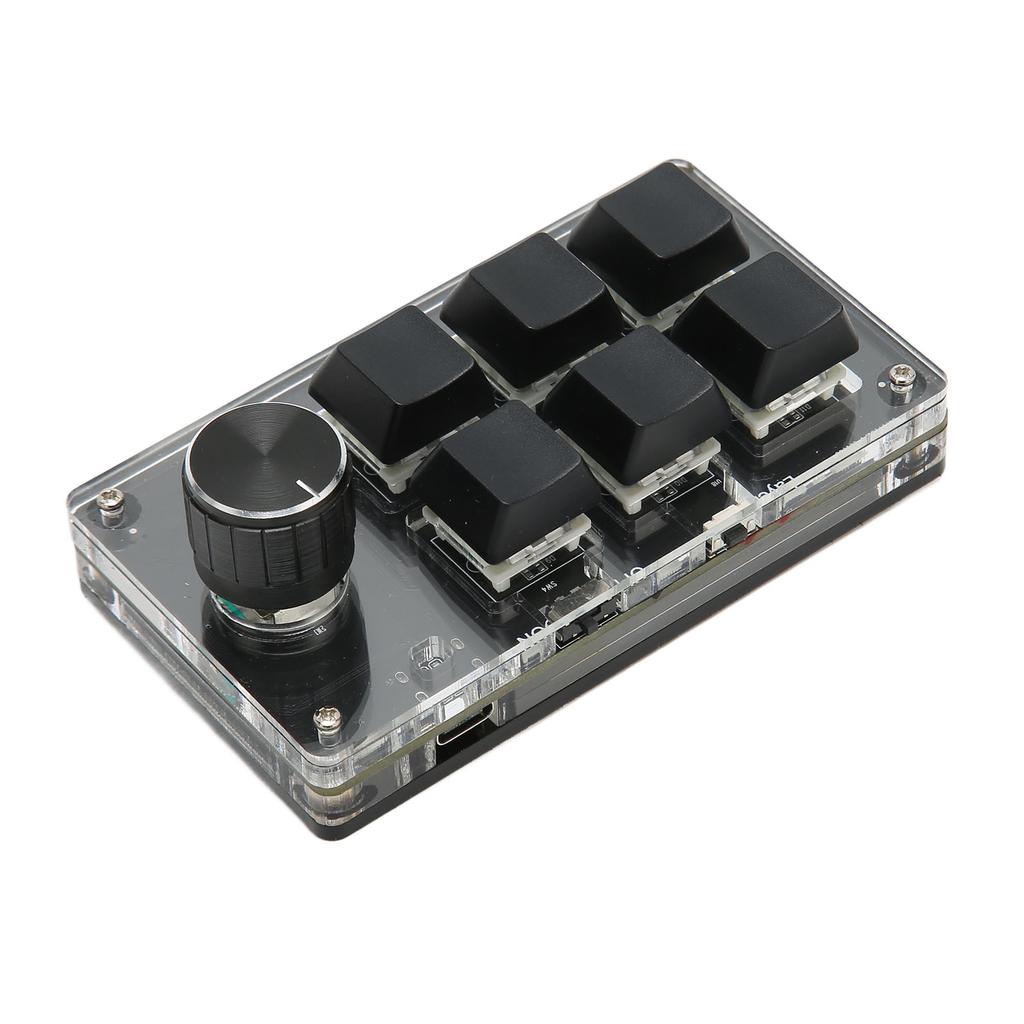 6 Key Keypad with Knob Blue Wired USB Wireless Dual Mode Connection Programmable Mechanical Keyboard