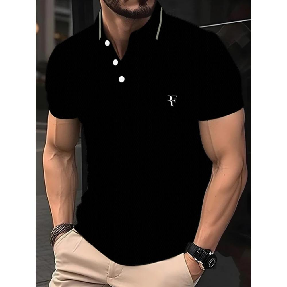 Summer new men s polo shirt paired with horse print men s button polo shirt S