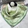 green Women 100% Mulberry Silk Scarf For Hair Headscarf Spring Fall Elegant Floral Small Silk Square Neck Scarves Neckerchief