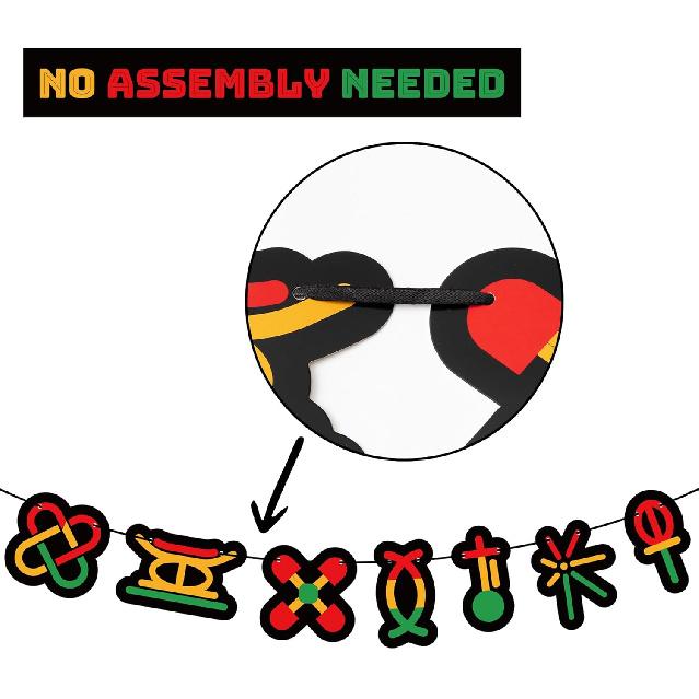 WATINC 3pcs Happy Kwanzaa Banner Decorations, N Heritage Holiday Hanging Banner, No DIY Needed Rustic Banners Kwanzaa Party Supplies for Mantel