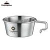 CAMPINGMOON Sierra Bowl for Picnic Woodland 450ml Folding Handle Pure 304 Stainless Steel Outdoor Camping Cookware