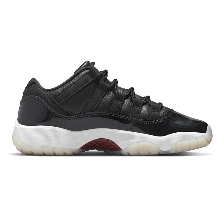 Air Jordan 11 Retro Low GS 72-10 Laste tossud Must Gym-Red Valge 528896-001