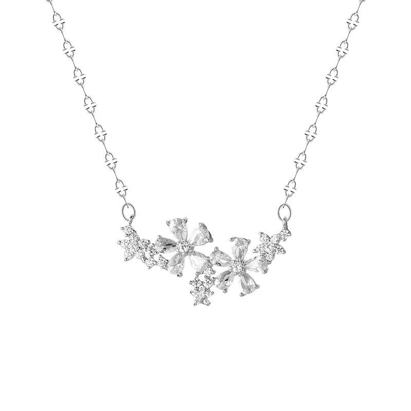 Blumenkette Süßes Mädchengefühl Leichte Luxushalskette Hochwertiges Gefühl Atemberaubende Blume Schlüsselbeinkette Mädchen