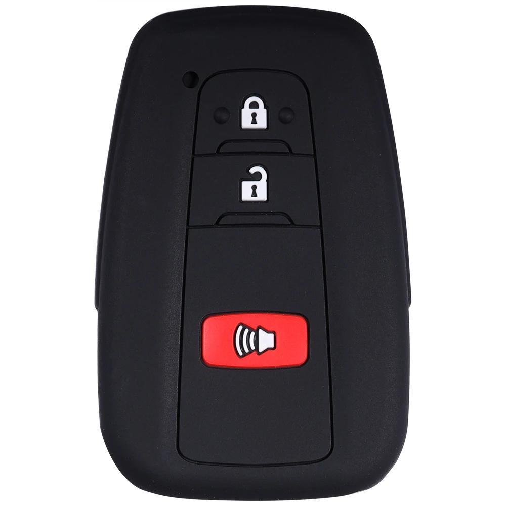 Key Fob Cover Case Remote Protector Smooth Silicone Black Fits For Toyota Rav4 Corolla Camry Avalon Car Accessories Key Cover