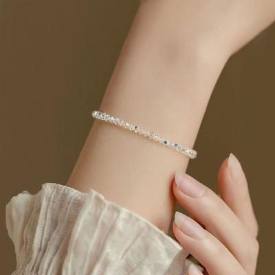 Super blinkendes ultrafeines Kristallarmband, Luxus-Textur, geschichtet, einfacher Schmuck für Damen, Geschenke