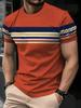 Fashion Men's T-Shirt Striped Pattern Short Sleeve Tee Summer Striped 3D Print Street Trend Simple Oversized Casual T-Shirt Men