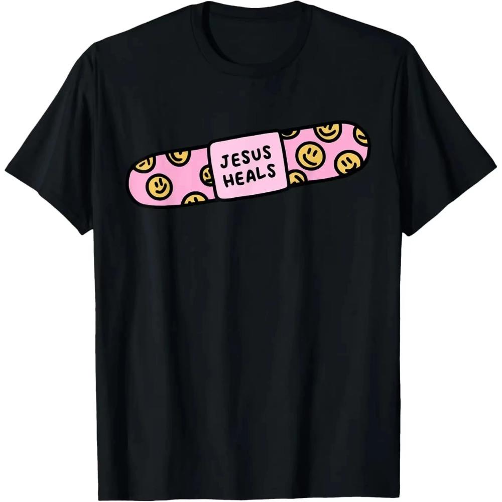 Jezus Geneest Grappige Gebedsgenezer Genezing T-shirt Print Origineel Ontwerp Cadeaus T-shirts Vintage T-shirt Camisas