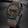 Waterproof Quartz Leather Wristwatch for Men's Daily Wear