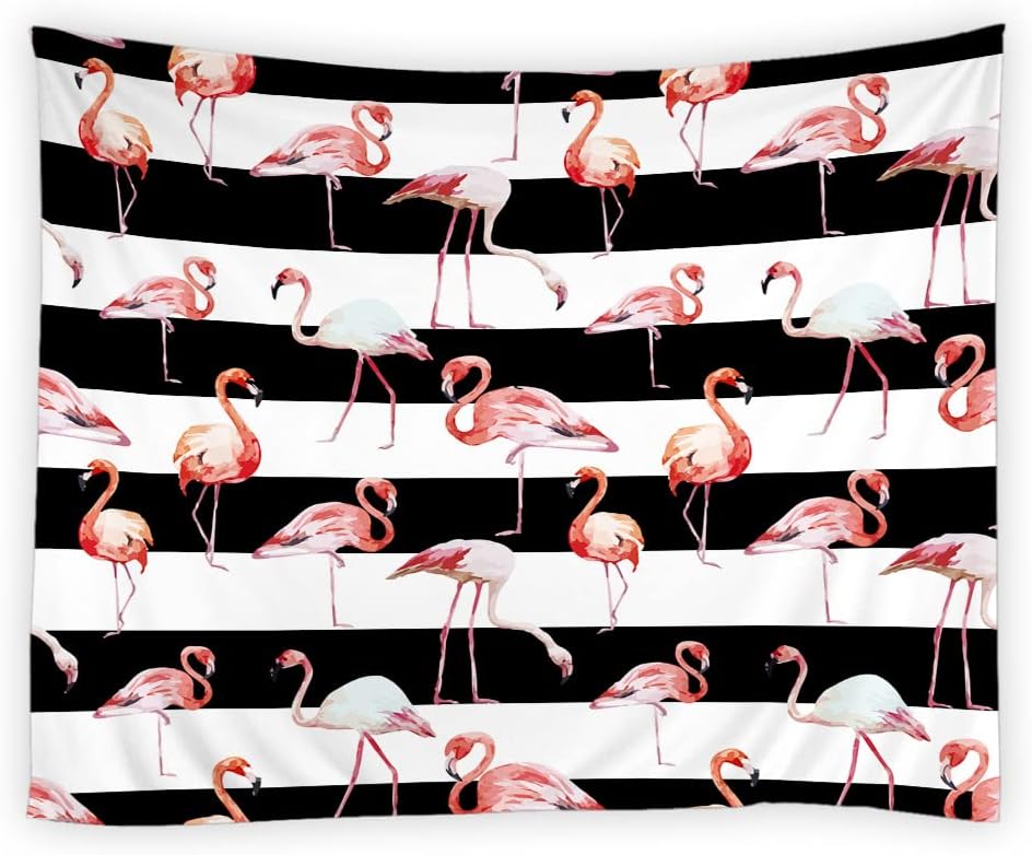 Aesthetic Flamingo Pattern Tapestry Polyester Wall Hanging Tropical Boho Chic Living Room Jungle Animal Print Decor Home Decorat