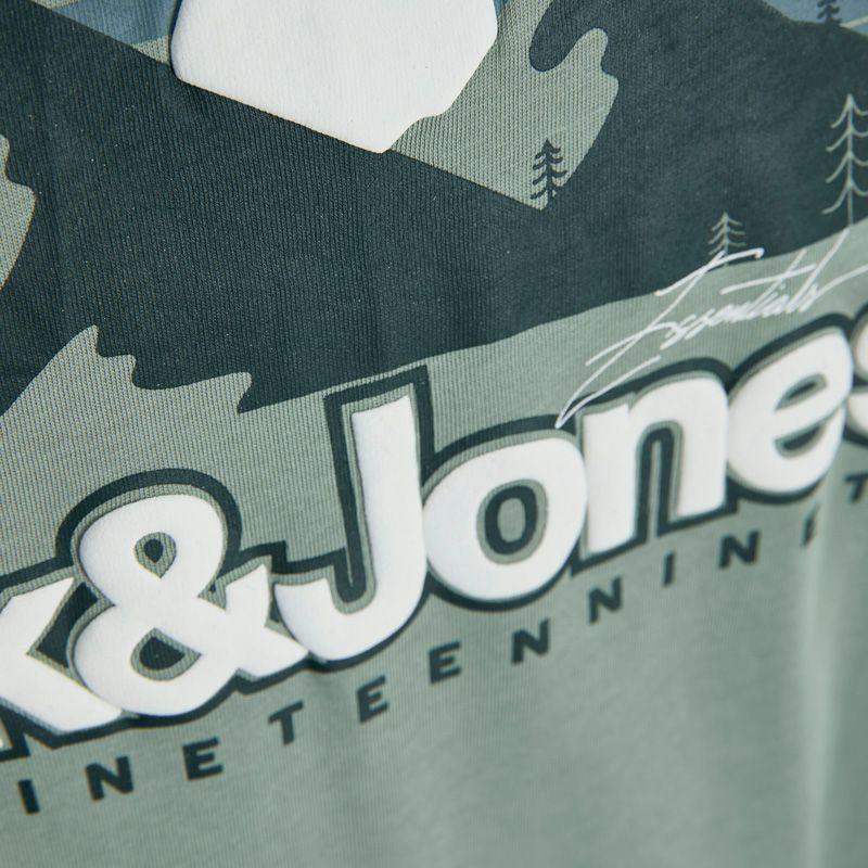Tee shirt vert d'eau mine col ras de cou imprimé montagnes Homme JACK & JONES