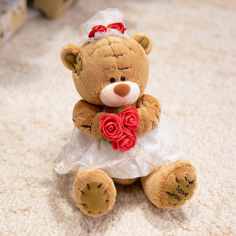 Patch Bear Doll Doctor Bear Doll Bride and Groom Teddy Bear Plush Toy Children's Soothing Doll Gift