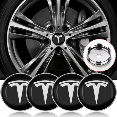 4Pcs Car Wheel Center Hub Emblem Center Cap Rim Hub Dustproof Cover For Model S Model X Model Y Model 3 Roadster SpaceX Accessory