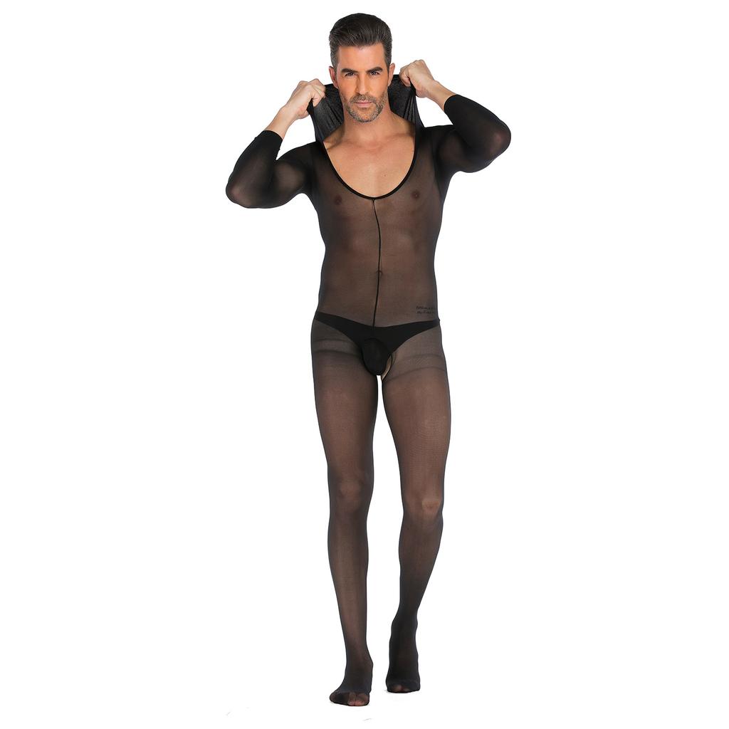 Men's Sexy  Stockings Cosplay Sexy One-piece Suit   Sissy Lingerie