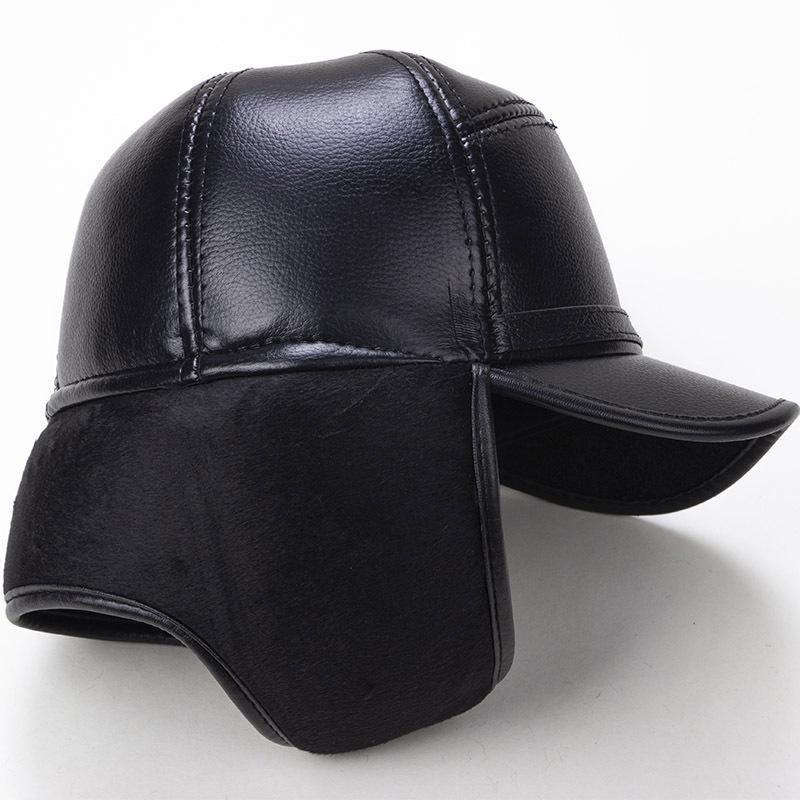 Men's Winter Velvet Hat with Ear Protection - Warm, Thick Leather Duckbill Cap