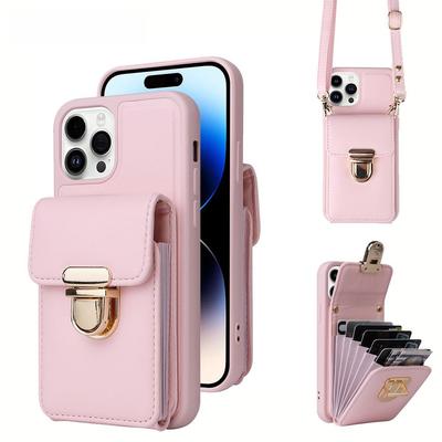 iPhone 11'den 14 Pro Max'e Kadar Düşmeye Karşı Çapraz Askılı Kartlık Kılıfı