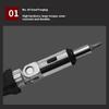 Multi-function Magnetic Bit Ratchet Screwdriver Angle Variable 0-180 Degrees Can Be Turned Left And Right 1/4 Inch Hex Interface