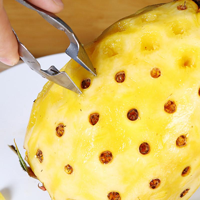 2pcs Stainless Steel Pineapple Clip Eye Peeler,Fruit Peeler Pineapple Corer Slicer Cutter Kitchen Knife Gadgets Pineapple Slicer