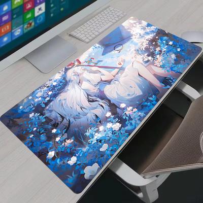 Mauspad Groß XXL Anime Frieren Mauspad Büro Schreibtisch Rutschfest Tastatur Schreibtischmatte Computerspiel Schlosskante Verlängertes Teppich